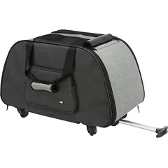 Trixie Trolley Removable Chassis gyvūnų transportavimo krepšys-vežimėlis šunims ir katėms su nuimamu rėmu, juoda/pilka, 34x43x67 cm