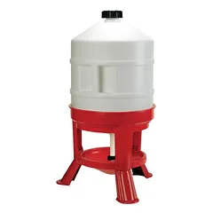 Kerbl Geflügeltränke Tränke für Geflügel, 70cm, 30 L, Kunststoff, rot/weiß
