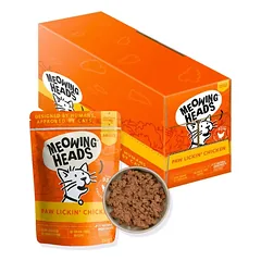 MEOWING HEADS Paw Lickin’ Chicken (Vištiena/Jautiena) Konservai Katėms 100g*10vnt