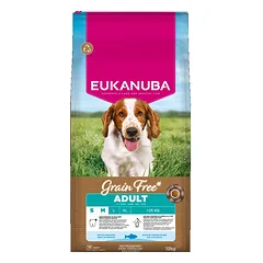 Eukanuba Adult Small And Medium Grain Free Ocean Fish sausas maistas mažų ir vidutinių veislių šunims, 12 kg