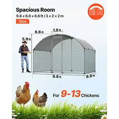 Vištidės aptvaras VEVOR YD322, 3 × 2 × 2 m — 2 nuotrauka