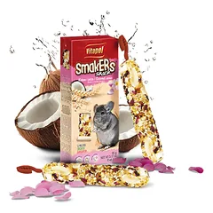 Vitapol Smakers su kokosais ir rožių žiedlapiais skanėstas šinšiloms 90g