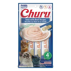 Churu su tunu ir jautiena – kreminis skanėstas katėms, 4 x 14 g — 2 nuotrauka
