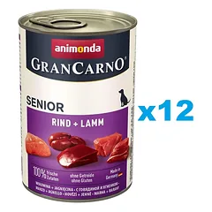 ANIMONDA GranCarno Senior rinkinys su ėriena ir veršiena 12 x 400 g
