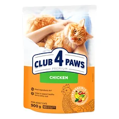 CLUB 4 PAWS Premium vištiena. Visavertis pašaras suaugusioms katėms