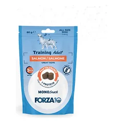 Forza 10 Mono Snack Training Adult skanėstai šunims su lašiša, 80 g