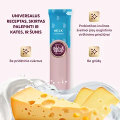 DELICKCIOUS kreminiai skanėstai su pienu ir sūriu suaugusiems šunims ir katėms (4x15 g), 60 g — 3 nuotrauka