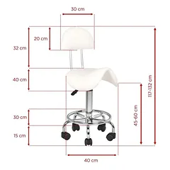 Activ 6001 White - comfortable grooming stool with contoured seat and backrest, white