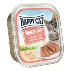 Happy Cat Duo konservai katėms su paukštiena ir lašiša, 100 g nuotrauka