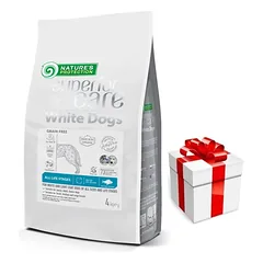 Nature's Protection Superior Care White Dogs Baltoji žuvis be grūdų Visų dydžių ir amžiaus tarpsnių šunims 4kg + Staigmena ŠUNIUI