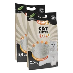 UNIQ PETS TOFU biologiškai skaidžios natūralios kačių kraikas, 2x2,5 kg