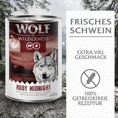 Wolf of Wilderness Adult – su šviežia raudona mėsa, drėgnas maistas šunims 6 x 400 g