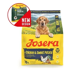 Josera Chicken & Sweet Potato (Nature Energetic) begrūdis sausas ėdalas aktyviems šunims su paukštiena, 900 g