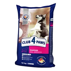 CLUB 4 PAWS Premium visavertis pašaras visų veislių šuniukams, 14 kg