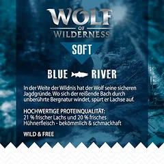 Wolf of Wilderness "Soft - Blue River" su lašiša – begrūdis sausas maistas šunims, < 1,4 kg — 4 nuotrauka