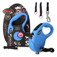 Automatinis Flexi Classic S šuns pavadėlis, mėlynas, 5 m, iki 12 kg
