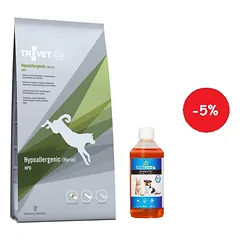 TROVET HPD Hypoallergenic - Horse (šuniui) 10kg + LAB V Lašišų aliejus šunims ir katėms 500ml