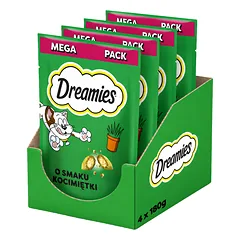DREAMIES Mega Pack Traškūs kačių skanėstai su katės mėtos skoniu, 4 x 180 g