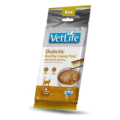 F09016 FARMINA VET LIFE CAT DIABETIC – CREAMY TREAT with Chicken&Tuna 4x15g (pak15)