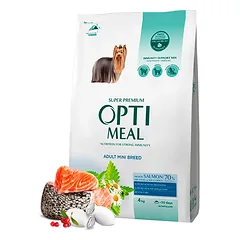 Optimeal™ Visavertis sausas gyvūnų pašaras miniatiūrinių veislių suaugusiems šunims su dideliu kiekiu lašišos 4kg.