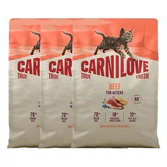 CARNILOVE True Fresh Cat Beef Kittens 3 x 2 kg – sausas pašaras su šviežia jautiena visų veislių kačiukams