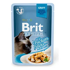 Brit Premium Cat Delicate konservai katėms Chicken in Gravy 85gx24