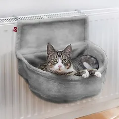 Canadian Cat Company pūkuotas maišas radiatoriui, L 35 x B 47 x H 42 cm - pilka — 3 nuotrauka