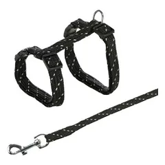 Trixie Kačiukų petnešos su pavadėliu, atspind., 27-45cm/10mm, 1.3m