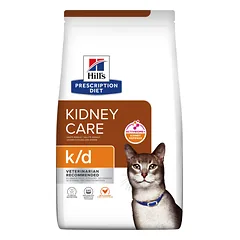 Hill’s Prescription Diet Feline k/d Sausas maistas katėms inkstų funkcijai palaikyti, esant inkstų funkcijos nepakankamumui 1,5kg