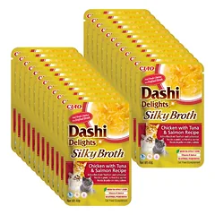 INABA Dashi Delights šilkinis sultinys su vištiena, tunu ir lašiša 24x40g