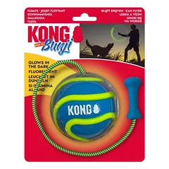 KONG High-Viz Bunji Ball – šviečiantis kamuolys šunims su elastine virve
