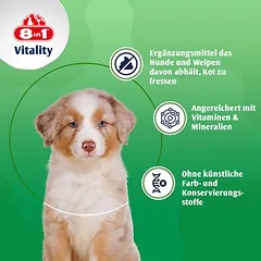 8in1 Vitality tabletės nuo išmatų valgymo, papildas šunims, < 49 g — 3 nuotrauka