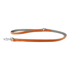 Das Lederband Hundeleine New York orange/stone