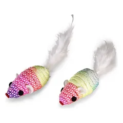 VADIGRAN Cat Toy spalvotos pelytės balta uodega 5cm 2vnt 2pak — 2 nuotrauka