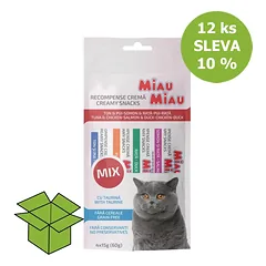MAIAU Miau kreminiai užkandžiai katė mišinys 15 g 4 pakuotė (12 vnt)