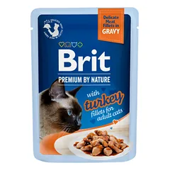 BRIT PREMIUM Delicate Turkey in Gravy konservai suaugusioms katėms su kalakutiena 85 g