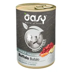 Oasy Grain Free Adult Medium/Large konservai su buivoliena didelių veislių šunims