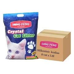 Long Feng Silikoninis kačių kraikas be aromato 8 x 3.8 L
