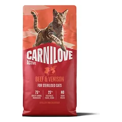 Carnilove Active Sausas pašaras suaugusioms sterilizuotoms katėms su jautiena ir elniena 6 kg