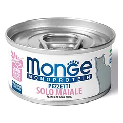 MONGE Monoprotein konservuotas pašaras su kiauliena katėms, 80 g