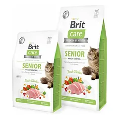 Brit Care Cat Grain-Free Senior And Weight Control begrūdis sausas maistas vyresnio amžiaus katėms svorio kontrolei, 2 kg