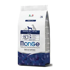 Monge Natural Superpremium Medium Adult Chicken sausas maistas šunims
