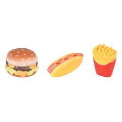 Flamingo Fast Food Latex Squeaker asorti latekso žaislas šunims su cyptuku