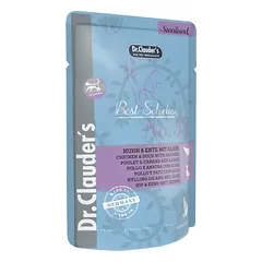 Dr.Clauder’s Best Selection drėgnas maistas sterilizuotoms katėms su vištiena, antiena ir jūros dumbliais 12x85g