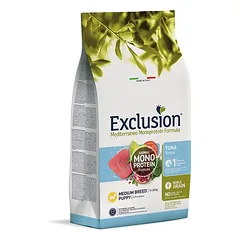Exclusion Mono Protein begrūdis sausas pašaras šuniukams, su tunu, M 3kg