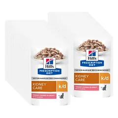 HILL'S PD Prescription Diet Feline k/d lašiša 24x85g - paketėlis