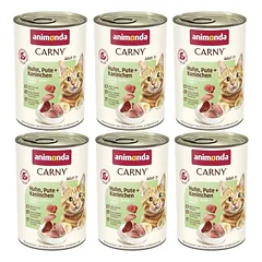 ANIMONDA Cat Carny Adult skonis: vištiena, kalakutiena, triušiena 6x400g 