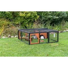 Trixie Natura medinis lauko narvas su danga 150x53x150 cm juodas/rudas — 2 nuotrauka