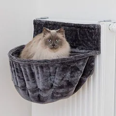 Trixie Cuddly Bag XXL For Radiators pliušinis guolis katėms, tamsiai pilkas, 55x15x36 cm