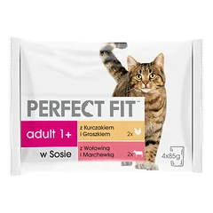 PERFECT FIT Cat Adult 1+ mėsos konserviai 4*85 g photo